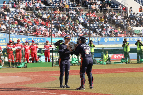 先発バッテリー　＃坂本(実)選手＃清原選手