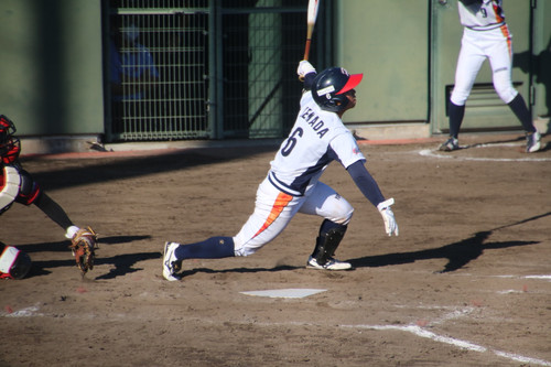 粘り打ち　＃女鹿田選手