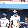 作戦会議　＃村山監督＃藤森選手