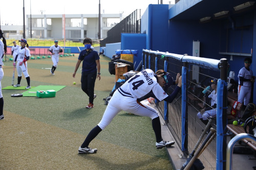 入念にストレッチ　＃山本選手
