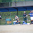 松岡選手、渾身のヘッドスライディング！