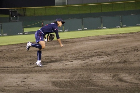 田邊選手のレーザービームの瞬間