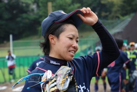 勝った喜び。緊張感から解放された？山田選手。