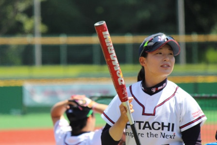 試合開始前の長谷川選手。調子はいかが？