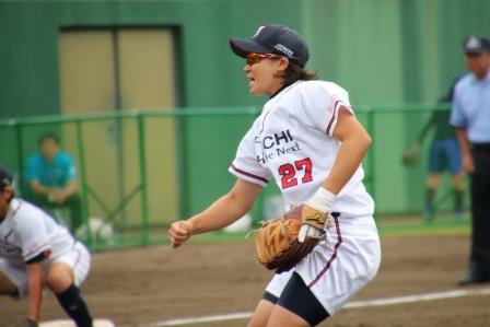 太陽誘電戦、７回三者凡退に抑える岡村選手