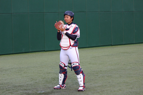 ブルペン捕手をつとめる#大越選手