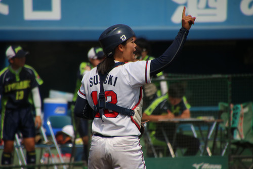 １アウト！激を飛ばす#鈴木捕手