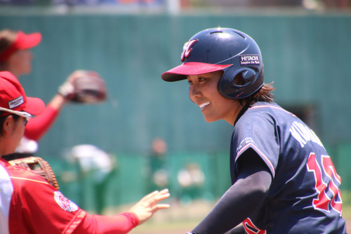 会心のライト前ヒットで一塁！＃清原選手
