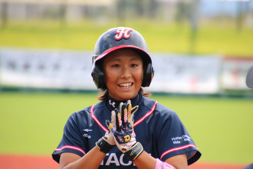 ヒットを放ち笑顔の #加福選手