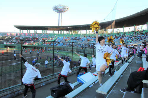 応援団とチアダンス部のコラボ！息もピッタリです