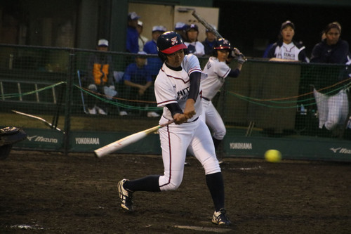 ７裏、松本選手の代打・大越選手！初打席でライト前ヒットだ