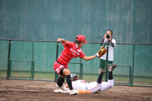 意地を見せて１塁にヘッドスライディング見事セーフ#加福選手