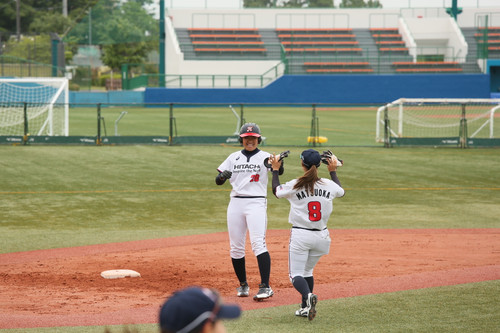 良い当たりの２塁打で笑顔#大越選手