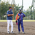 今年のチームを引っ張る試合前の#村山監督、栗田コーチ