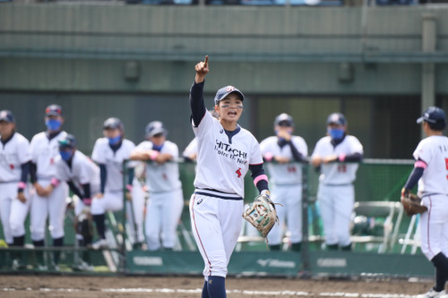 １OUT！と鼓舞する副主将#那須選手