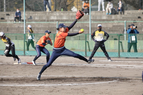 大きなフォームで投げる#佐藤選手