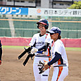 １塁間に合ったよと森山選手