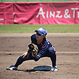 低い体制で捕球する#杉浦選手