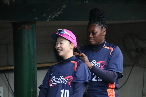 試合前の準備です＃坂本実選手と＃ゴーボーン選手