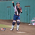 ブルペンでキャッチボールする＃小島選手
