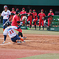 パスボールを見逃さず＃唐牛選手ホームイン