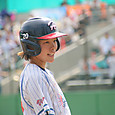 帰って来いと三塁の＃平田選手に応援いっぱい