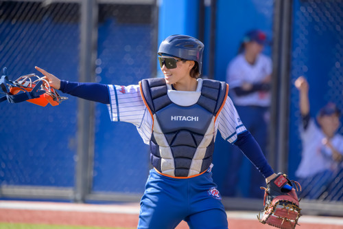 思い通りの投球に満足の＃女鹿田選手