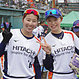 ＃奥野選手と＃長谷川選手笑顔でピース