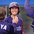 ＃堀口選手笑顔でホームに